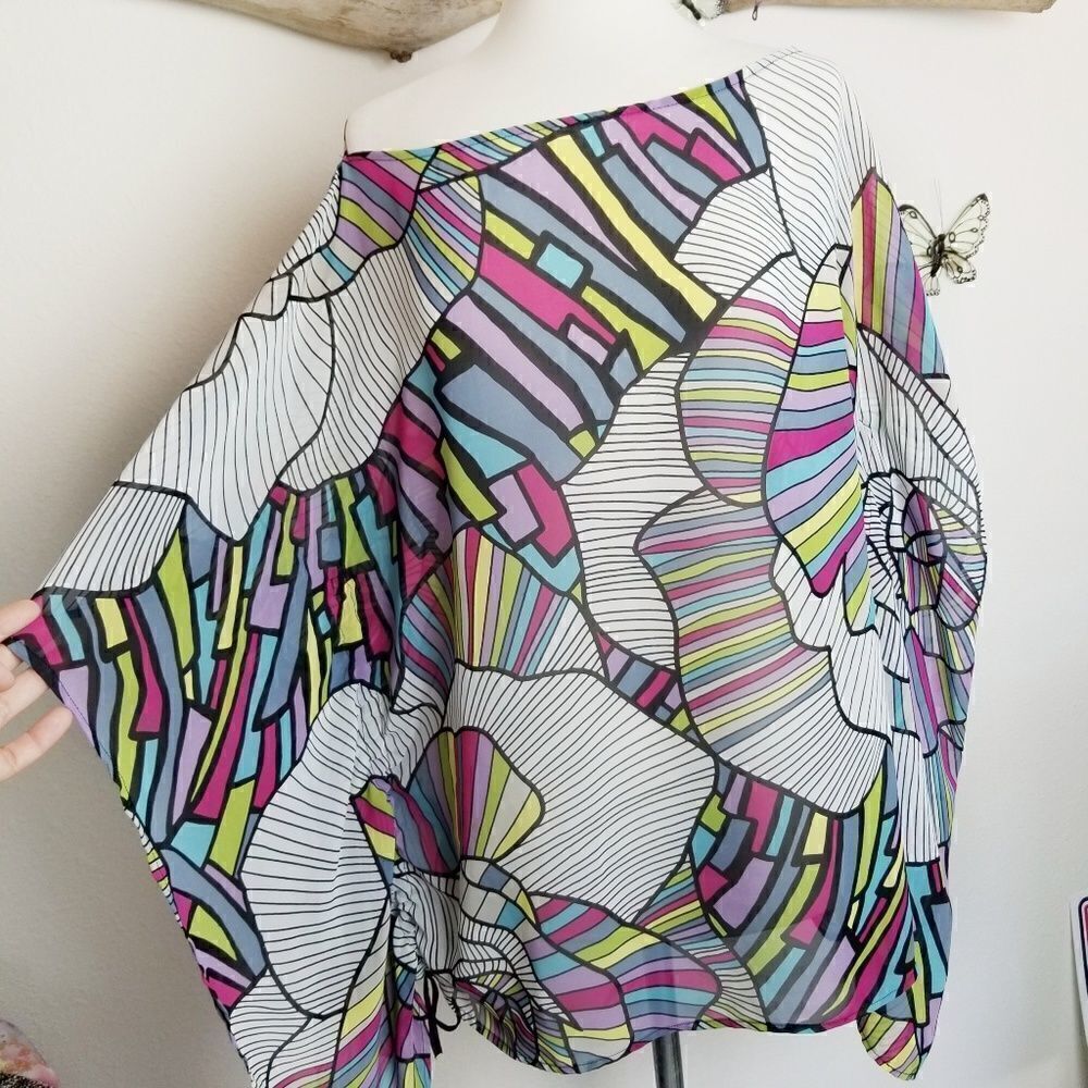 Bisou Bisou monarch butterfly print drapey tunic